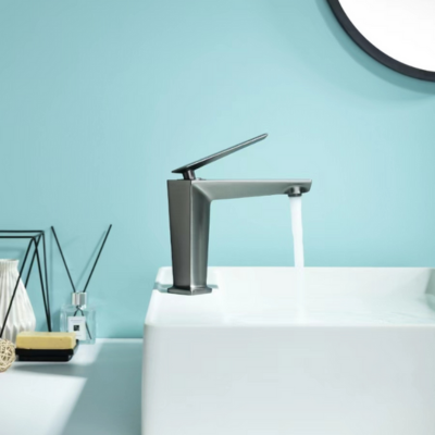 BRASS Gun Metal Grey Basin Mixer