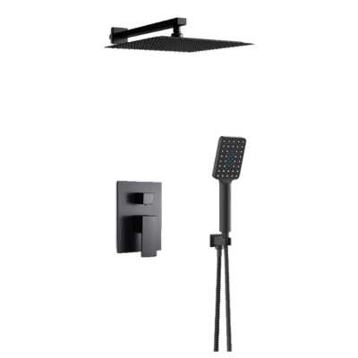 2-Way SUS304 Concealed Shower Mixer Set with 10" SUS304 Rain Shower (Matt Black)
