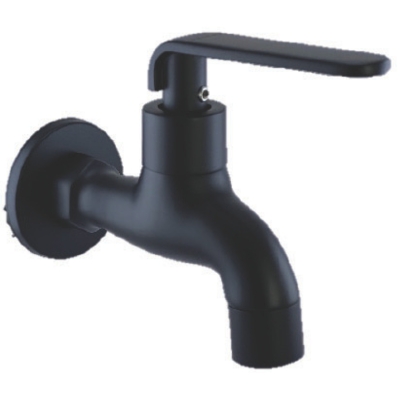 BRASS Matt Black Chromed Wall Bib Tap