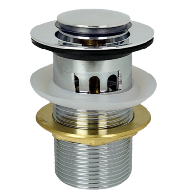 80mm Brass C/P Pop Up Waste c/w Basket with Overflow