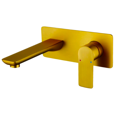 Brass Wall Mounted Mixer (PVD Chromed Gold Finish)