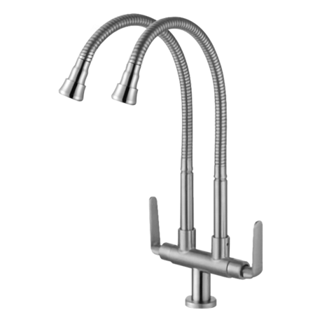 SUS 304 Pillar Sink Tap with Double Flexible Spout (HSP-03)