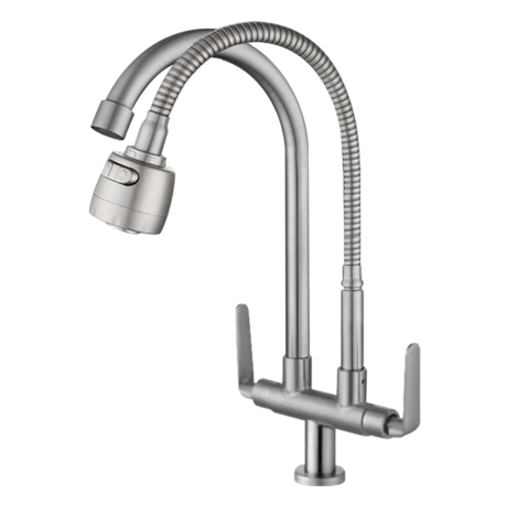SUS 304 Pillar Sink Tap with Single Flexible Spout (HSP-03) and U-Spout (HSP-01)
