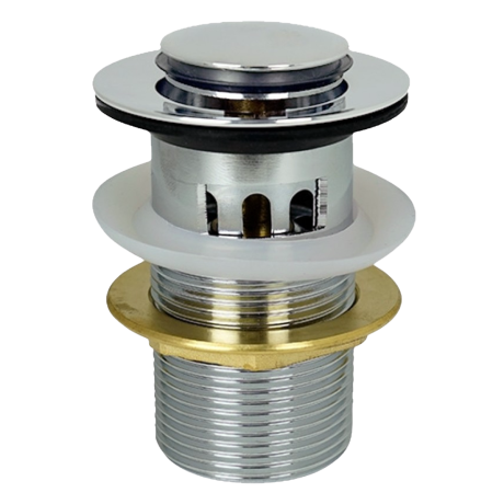 80mm Brass Pop-Up Waste with Overflow (Polished Finish)