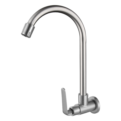 SUS 304 Wall Sink Tap with Single U-Spout (HSP-02)