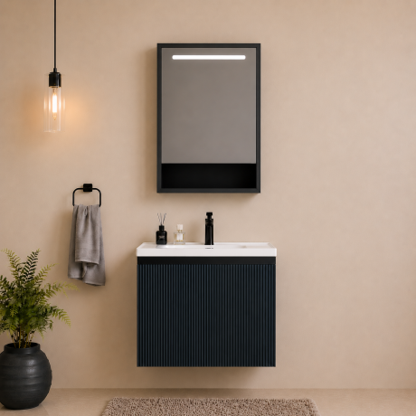 Hydrocore Composite Panel Bathroom Cabinet Set (Matt Black)
