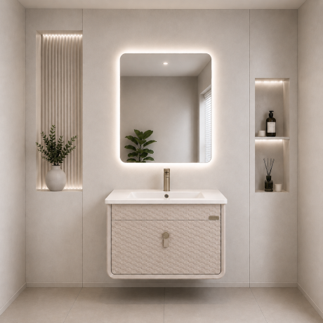 Hydrocore Bathroom Cabinet Set (Textured Cream)