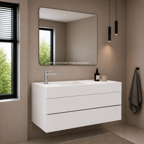 Sintered Stone Top with Seamless Inset Ceramic Basin Drawer Cabinet