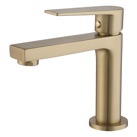 25mm Brass Single-Lever Basin Tap (PVD Brushed Gold Finish)
